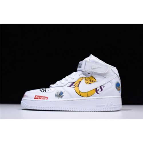 Supreme X Nike Air Force 1 Mid NBA Teams White Aq8017-100